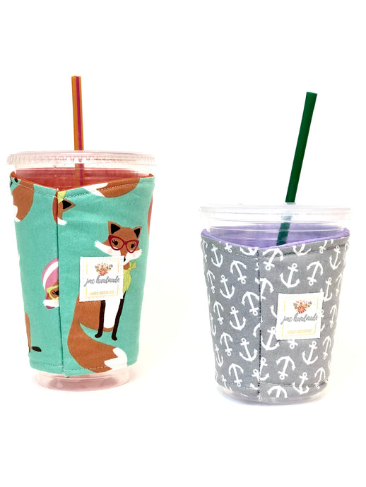 Iced Coffee Cozy. Drink Cozy. Hot/Cold Sleeve. Ice Coffee Drink Holder. Coffee Cuff. Drink Sleeve.