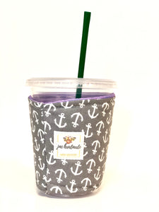 Iced Coffee Cozy. Drink Cozy. Hot/Cold Sleeve. Ice Coffee Drink Holder. Coffee Cuff. Drink Sleeve.