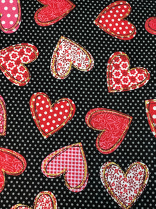 Hearts with polka dots Face Mask | Handmade Cotton shield