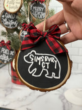 Wood Slice Ornament - Simsbury (with bear)!