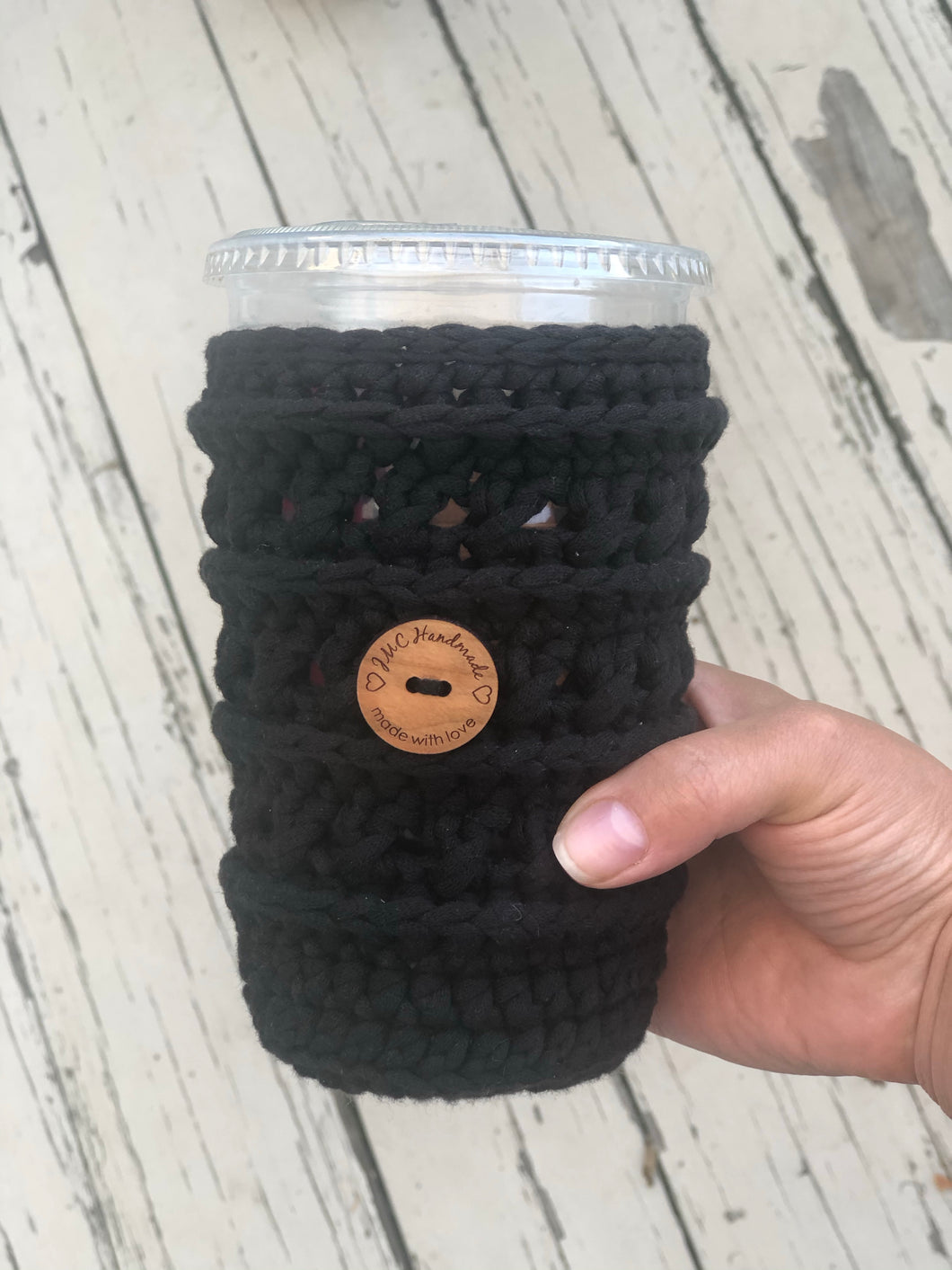 Large Crosstown Cozy Black | Reusable Drink Cozy | RTS
