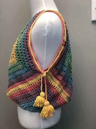 RTS  Rainbow Trinity Tote | market bag | crochet bag