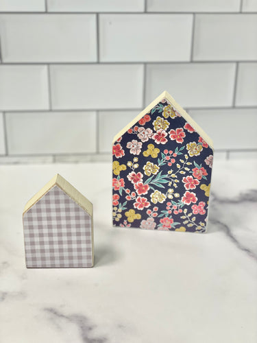 RTS | VALENTINES Repurposed Wood house | Floral + Gingham