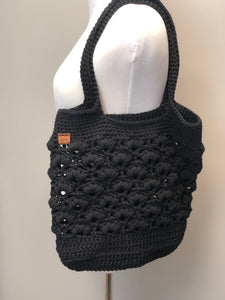 RTS  Daisy Fields Tote Black | market bag | crochet bag