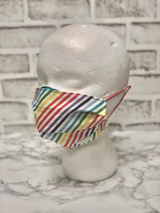 Rainbow Stripe Reusable Face Mask | Handmade Cotton shield