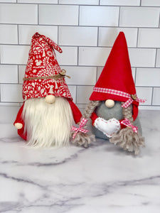 Large Woodland Gnome Couple | Stuffed Gnome | Valentines Gnome