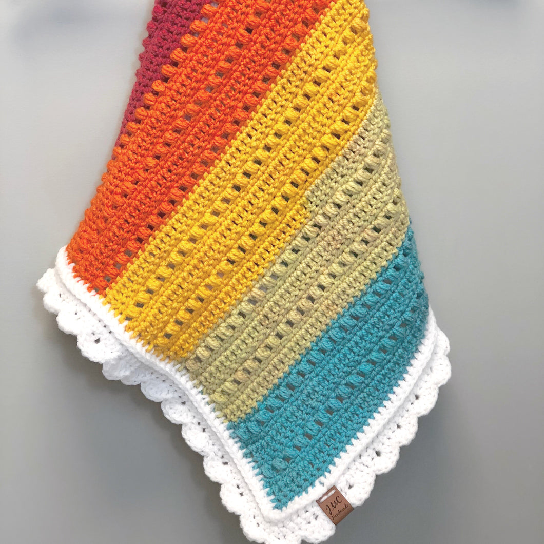 Crochet Rainbow Cloud Blanket