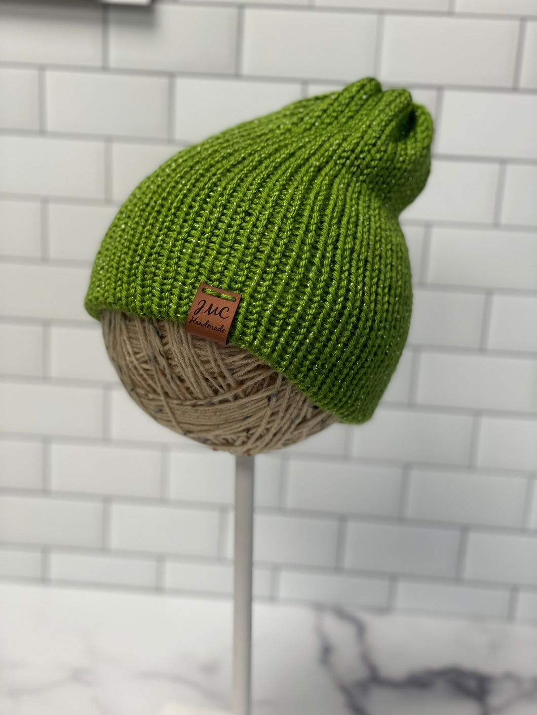 Green Sparkle Knit Beanie
