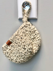 RTS Crochet door knob basket Oatmeal | Hanging basket |