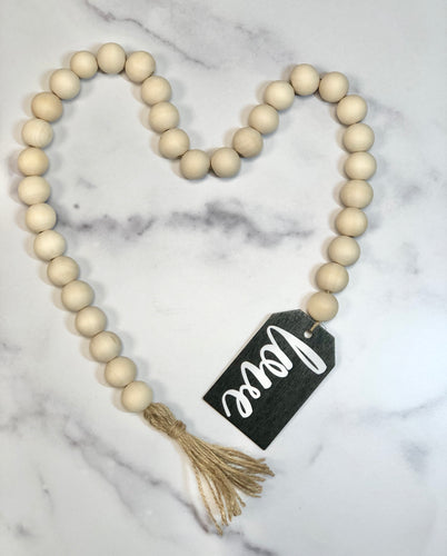 Wood Bead Garland | Farmhouse Garland | Coffee Bar Garland